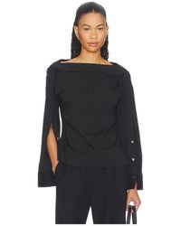 Theory - Open Sleeve Boatneck Top - Lyst