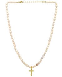 Joy Dravecky Jewelry - Rice Pearl & Cross Necklace - Lyst