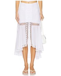 Charo Ruiz - Falda Midi Clair En Color Blanco Talla (También En M, S) - Lyst