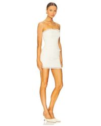 more to come natalie strapless mini dress MORE TO COME Natalie Strapless Mini Dress in Blue