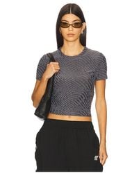 Alexander Wang - Jacquard Logo Baby Tee En Color Gris Talla (También En M, S, Xs) - Lyst