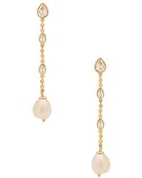 Ettika - Pearl And Crystal Linear Earrings - Lyst