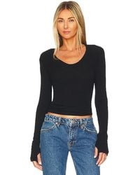Enza Costa - Cashmere Easy Cuffed U Top - Lyst