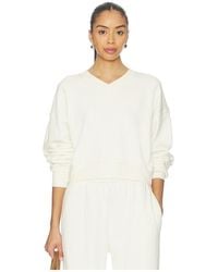 ÉTERNE - Cropped V-Neck Sweatshirt - Lyst