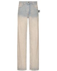 flâneur - Faded Tweed Denim Jeans - Lyst