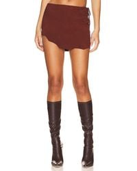 Lovers + Friends - Suede Leather Mini Skirt - Lyst