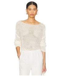 Enza Costa - Linen Open Knit Bateau Sweater - Lyst