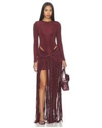 PATBO - Taffeta Tarsila Fringe Maxi Dress - Lyst