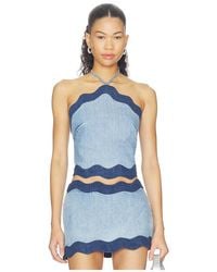 retroféte - Iselda Denim Top - Lyst