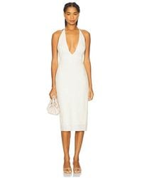 Milkwhite - X Revolve Midi Dress With V Neckline - Lyst