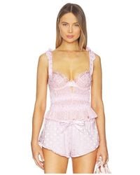 For Love & Lemons - Slotted Hearts Bustier en Pink - Lyst