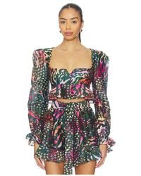 La Fuori - Graphic Jungle Top - Lyst