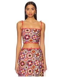 Agua Bendita - Top Corto Vicky En Color Rojo Ladrillo Talla (También En M, S, Xl) - Lyst