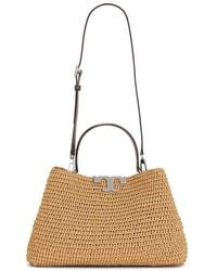 Tory Burch - Eleanor Straw Satchel Bag - Lyst