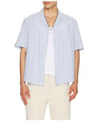 Corridor NYC - Linen Broadstripe Short Sleeve Shirt - Lyst