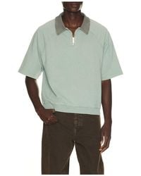 BOUND - Acid Wash Jersey 1/2 Zip Polo en Grey - Lyst