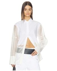 Helmut Lang - Camisa Combo Long Sleeve En Color Blanco Talla (También En M, Xs) - Lyst