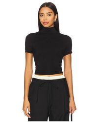 LNA - Demi Fitted Mock Neck Top - Lyst