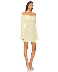 SER.O.YA Emeri Metallic Knit Mini Dress in Natural | Lyst