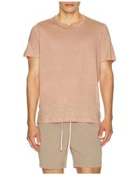 Onia - Stretch Linen Crewneck Tee Shirt - Lyst