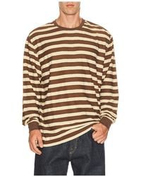 Rhythm - Textured Stripe Long Sleeve Tee Shirt - Lyst