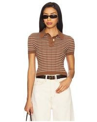 Lovers + Friends - Camelia Stripe Short Sleeve Polo - Lyst