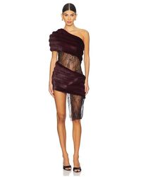 Kim Shui - Aubergine Faux Fur Combo Dress - Lyst