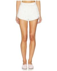 For Love & Lemons - Heart Eyelet Denim Short - Lyst