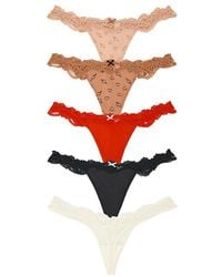 Skims - Fits Everybody Lace String Thong 5-Pack - Lyst