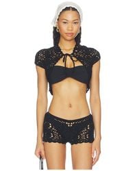 Frankie's Bikinis - X Devon Lee Carlson Pinky Promise Cotton Knit Bolero - Lyst