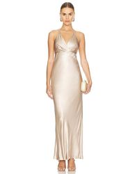 Shona Joy - La Lune Plunged Open Back Halter Maxi Dress - Lyst