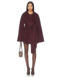 SER.O.YA - Dulcetta Wool Coat With Leather Piping - Lyst