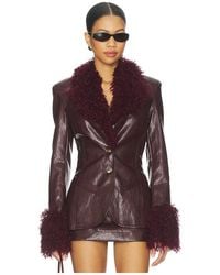 Milkwhite - Fitted Blazer With Faux Fur Detail - Lyst