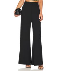 Enza Costa Cropped Velvet Straight-leg Pants in Black Slacks and Chinos Capri and cropped trousers Womens Clothing Trousers 