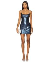 Area - Crystal Strap Metallic Mini Dress - Lyst