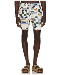 Scotch & Soda - Printed Mid Length Swim Shorts - Lyst