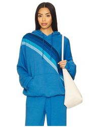 Aviator Nation - Cross Stripe Relaxed Pullover Hoodie - Lyst