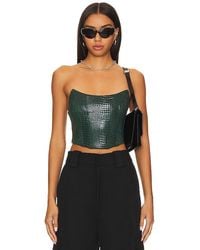 superdown - Tawny Faux Suede Top En Color Verde Oscuro Talla En - Lyst