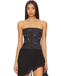 GUIZIO - Embellished Satin Corset - Lyst