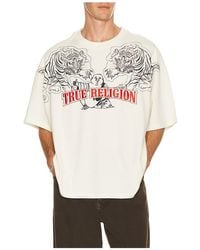 TRUE RELIGION - Short Sleeve Tiger Logo Oversized Tee - Lyst
