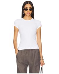 Enza Costa - キャップスリーブクルーティーシャツ - Lyst