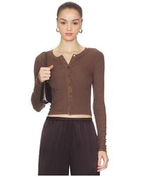 Enza Costa - Silk Rib Essential Cardigan - Lyst