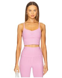 Beyond Yoga - Kurzes Top Spacedye Raise The Barre Shirred - Lyst