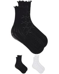 Stems - Lolita Lace Bow Crew Socks Pack Of 2 - Lyst