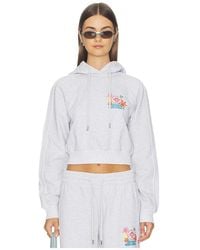 CASABLANCA - Embroidered Cropped Hoodie - Lyst