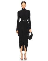 Norma Kamali - Long Sleeve Turtleneck Waterfall Dress - Lyst