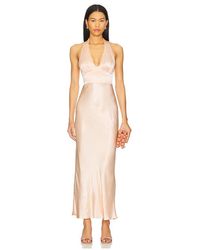 Shona Joy - La Lune Plunged Halter Midi Dress - Lyst