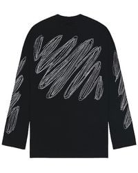 Off-White c/o Virgil Abloh - Scribble Diag Wide Long Sleeve T-shirt - Lyst