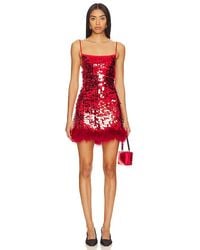 OW Collection - Luna Sequin Feather Dress - Lyst