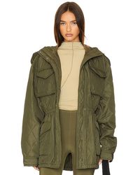 Norma Kamali - Quilted Hooded Cargo Jacket - Lyst